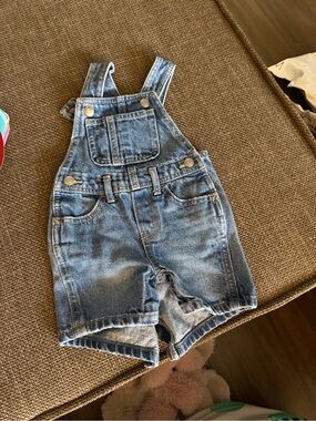 Toddler girl Denim Short Overalls - Blue Kids Bottoms